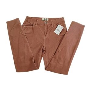 Free People We The Free Womens Sz 26 Skinny Corduroy Raw Hem Pants Modern Mauve